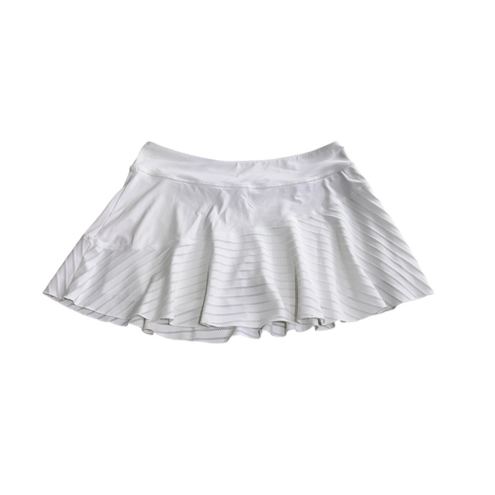 Lija White Tennis Golf Skort Sz Large Stretch Full Skirt Athletic Athleisure - Picture 5 of 5